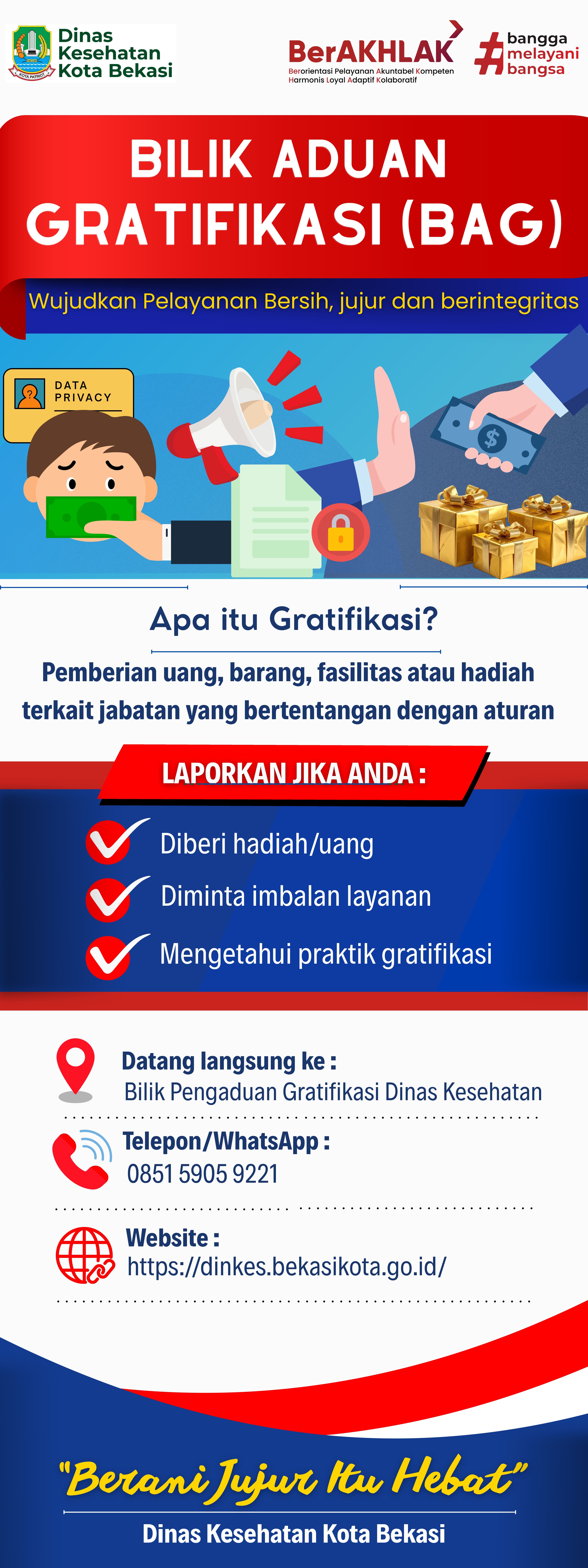 Wujudkan Pelayanan Berintegritas, Dinkes Kota Bekasi Sediakan Bilik Aduan Gratifikasi (BAG)